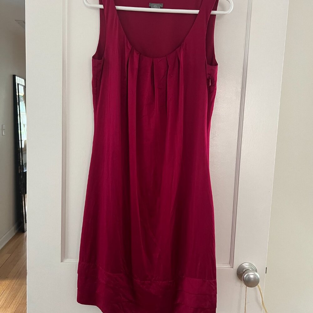 Ann Taylor 100% Silk Sleeveless Dress | Rich Pink | Size 6